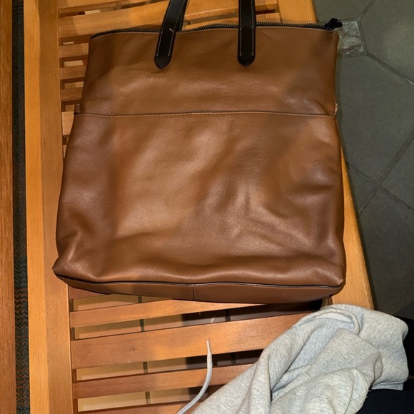 Coach Brown Leather Graham fold over Tote Bag - Picture 5 of 8